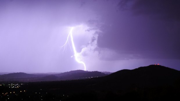 Lightning near Canberra earlier this week.