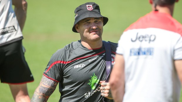 Dragons support: Rusell Packer at training on Friday.
