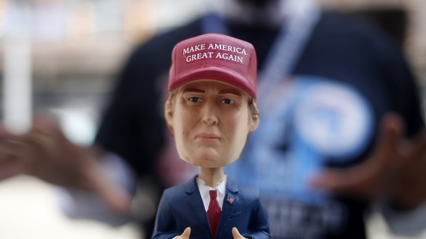 A bobble head in the likeness of Donald Trump is displayed ahead of the Republican National Convention (RNC) in Cleveland, Ohio.