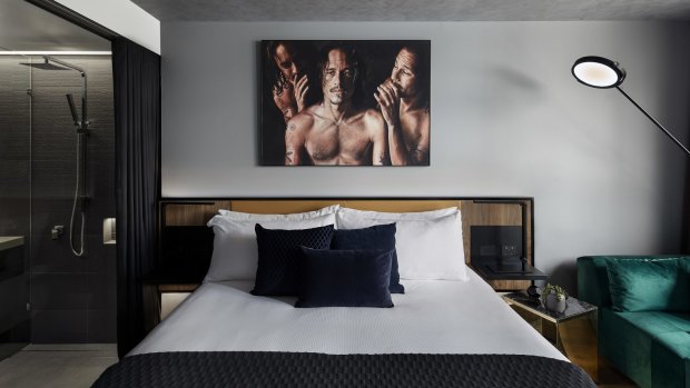 Heath Ledger adorns a suite.