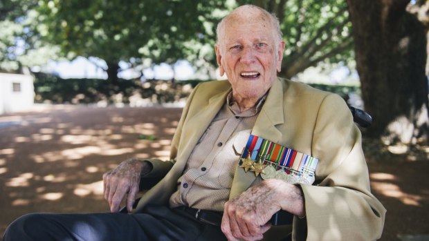 Lloyd Ellerman, of Garran, who was captured by the Japanese when Singapore fell during World War II, remembered his comrades at the ceremony on Wednesday.
