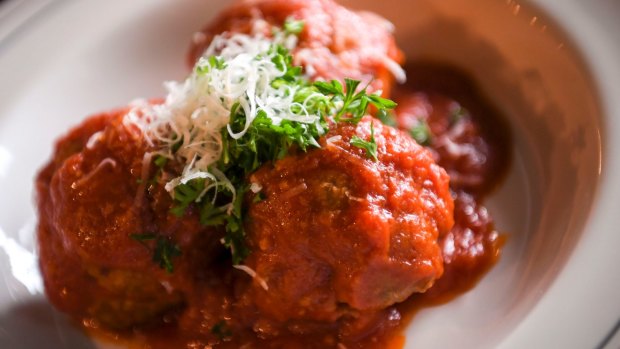 Beef meatballs in a robust tomato sauce.