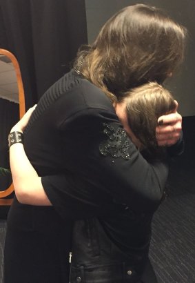 Black Sabbath frontman Ozzy Osbourne gave Callum McPhie, of Canberra, a tender hug when they met before a Black Sabbath concert in Sydney.