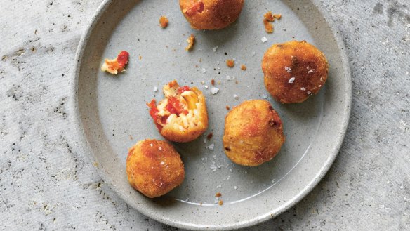 Arancini balls with added roast veg.