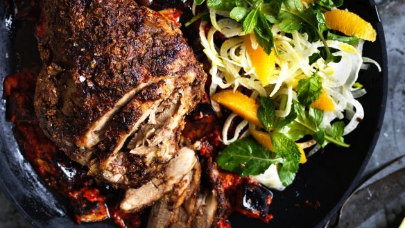 Serving suggestion: Neil Perry's Moroccan-style lamb roast with a simple orange and fennel salad. Just add couscous.