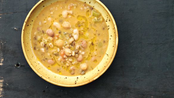 A hearty, rich bean soup.