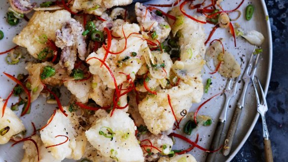 Tongue-tingling salt and (Sichuan) pepper squid <a href="http://www.goodfood.com.au/good-food/cook/recipe/salt-and-pepper-squid-with-aioli-20151027-457dm.html"><b>(recipe here)</b></a>.
