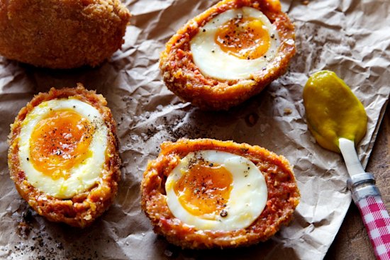 Chorizo Scotch eggs.