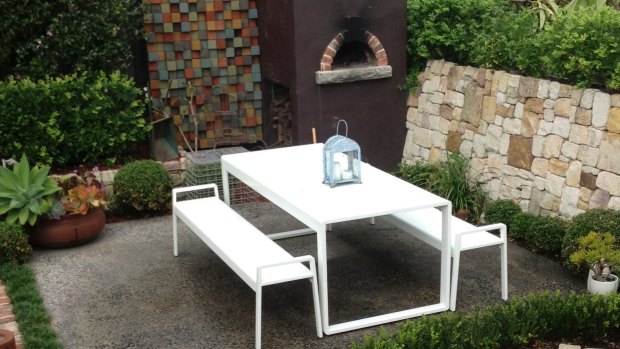 An outdoor dining area can be as elaborate or as simple as you like.