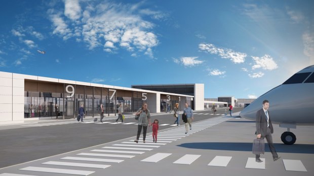 Artist's impression of a new regional domestic terminal at Brisbane airport.