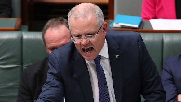 Treasurer Scott Morrison during question time. 