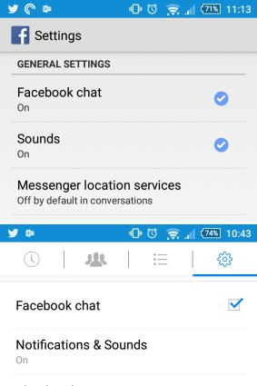 My settings: location services are off in the Facebook app, but still on in the Messenger app as I've never thought to check it.