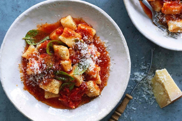 Potato gnocchi with simple tomato sauce.