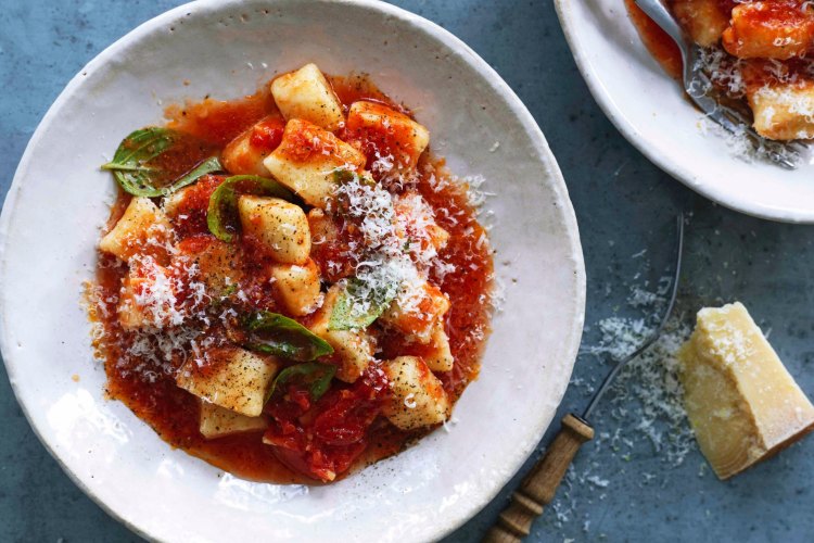 Potato gnocchi with simple tomato sauce.