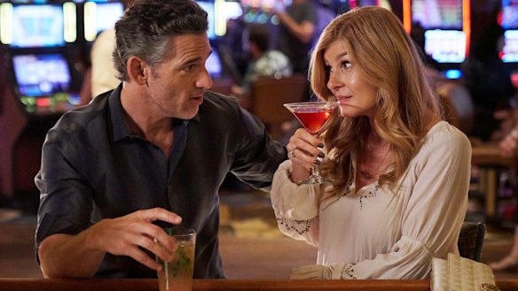 Eric Bana as John Meehan with Connie Britton as Debra Newell in Dirty John.