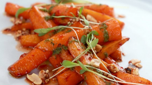 A winner: Smoked carrots with chilli and peanuts create a dish that will impress.