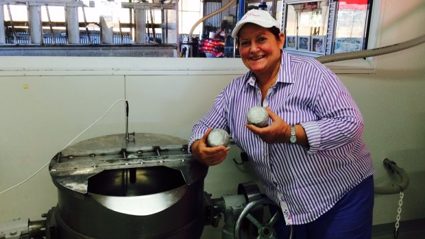 Carolyn Davidson in her cheese-making factory.