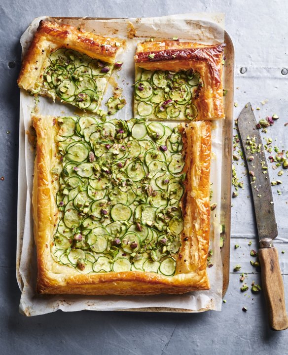 This zucchini tart is easy and cheesy.