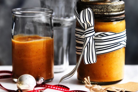 Adam Liaw's peach and plum barbecue sauce.