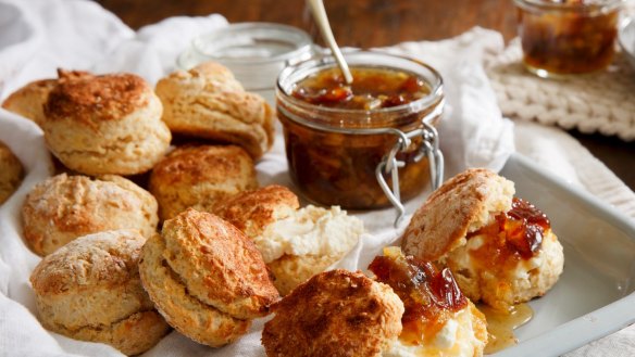 Mix things up a bit with Karen Martini's saffron scones with labna and fragrant orange blossom marmalade <a href="https://www.goodfood.com.au/recipes/saffron-scones-with-date-lemon-and-orange-blossom-marmalade-and-labna-20141117-3kkcf"><b>(Recipe here)</b></a>.