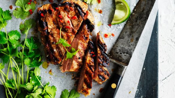 Adam Liaw's Thai coconut and chilli pork steaks.