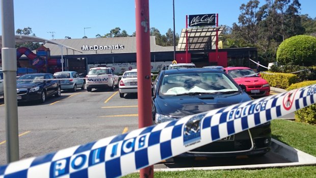 The shooting unfolded at the Helensvale McDonald's.