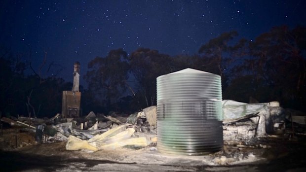 A burnt-out home in the wake of the fire.