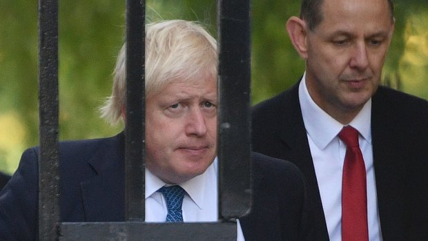 Britain's Foreign Secretary Boris Johnson arrives at Downing Street in London, following the terrorist attack at Parsons Green underground station in London.