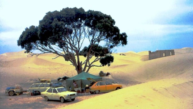 Gang-gang loves this pic of the Feekens and friends camping out at what appears to be the ruins of the Eucla Telegraph station on the Nullarbor during one of their epic road trips in 1975. There isn't an SUV in sight, just a hardy HD Holden wagon, a Mazda 808 and a Renault 16.

 