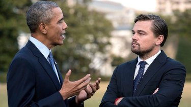 Barack Obama and Leonardo DiCaprio discuss climate change in Before The Flood.