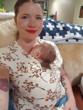 Clementine Ford with her baby son. 