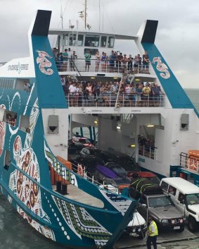 Passengers aboard Strad Ferries Big Red Cat had their holiday cut short after the barge ran aground just 300m off Dunwich on Monday, at low tide.