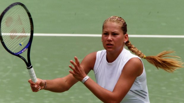 Cover girl: Anna Kournikova plays in Sydney in 2000.