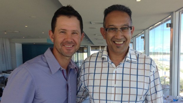 Ges D'Souza with Ricky Ponting.
