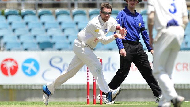 ACT Comets bowler Shane Devoy in action
