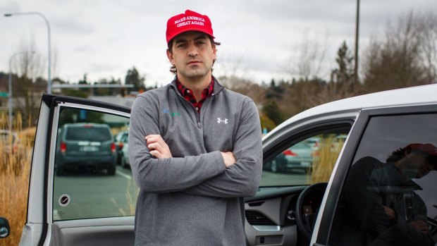 Michael Bower, an owner of a home alarm company in Seattle and supporter of President Donald Trump.