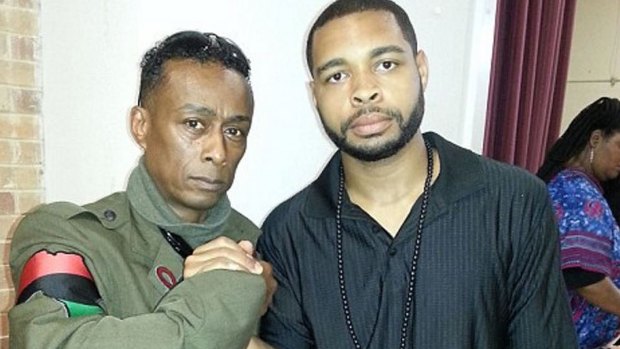 Micah Xavier Johnson, right, with Professor Griff of Public Enemy who denies knowing him.