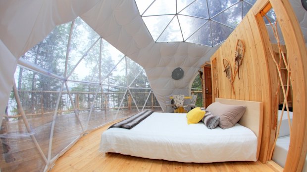 Inside the dome at Parc Aventures  Cap Jaseux.