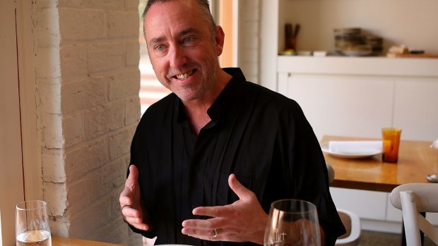 Geelong Gallery Director Jason Smith at lunch at Tulip Bar and Restaurant in Geelong West 