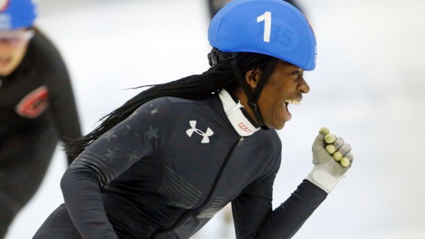 Full speed: Many are predicting Maame Biney will become a star of the speedskating world.
