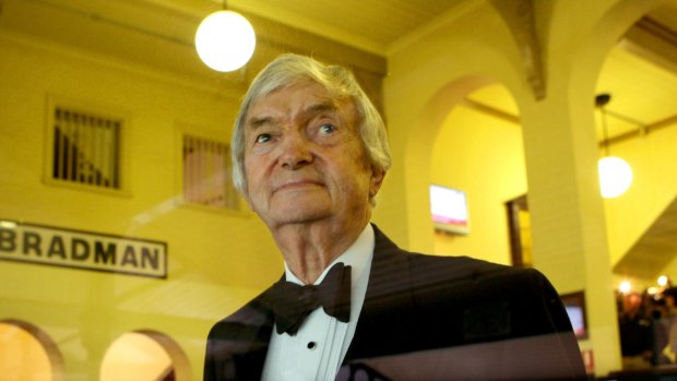Richie Benaud at the Members Pavillion at The Sydney Cricket Ground in 2008.