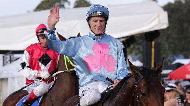 Scrutiny: Blake Shinn faced a grilling on his run with Thud. 'I was looking for runs to the inside,' he explained.