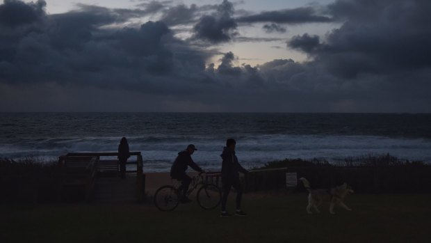 Sydney's northern beaches were gloomy and wet on Thursday.