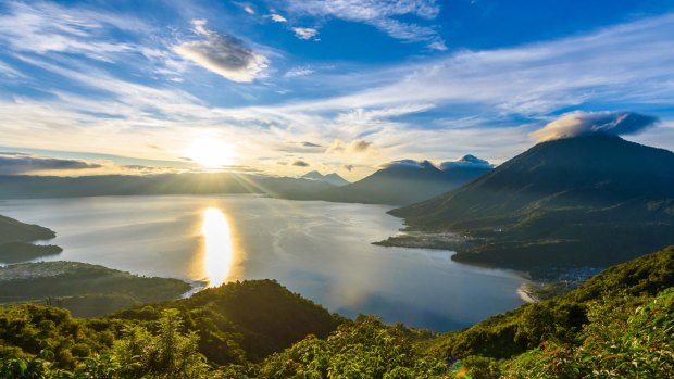 Sunrise over Lake Atitlan, Guatemala.