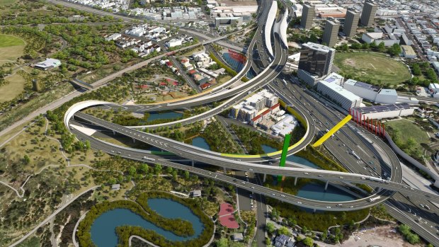 The Napthine government's proposed East West Link interchange through Royal Park that Daniel Andrews railed against in opposition. 