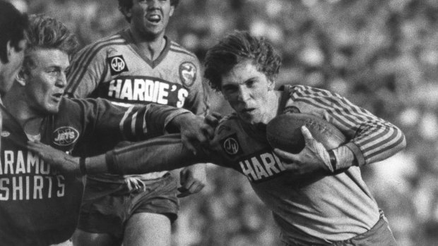 All-time great: Brett Kenny takes on Newtown in the 1981 grand final.