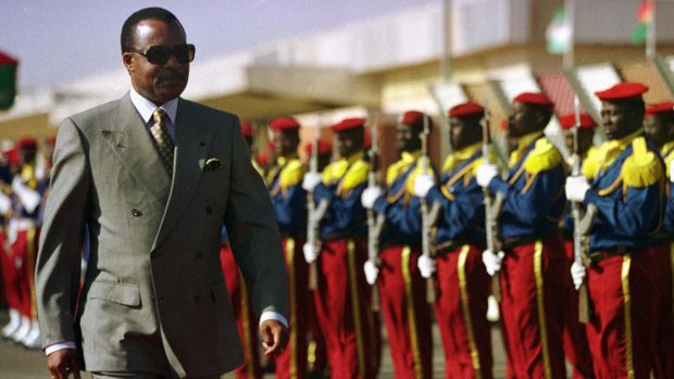 Congo-Brazzaville President Denis Sassou-Nguesso in Burkina Faso in 1998.