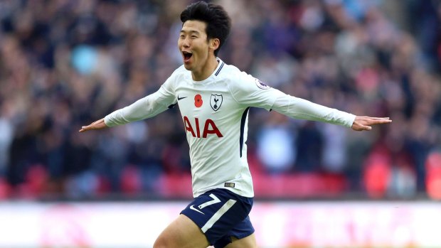Son Heung-Min scores for Spurs.