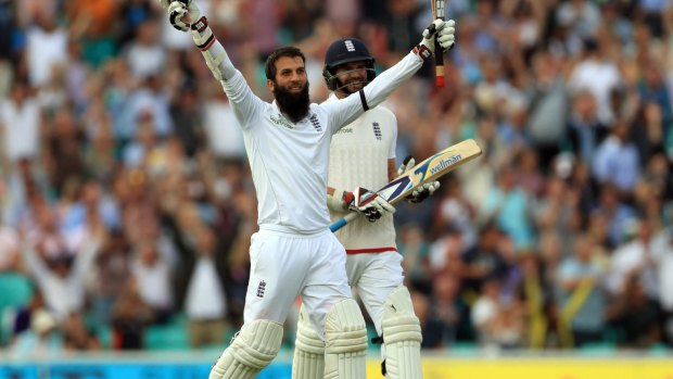 Man of the moment: England's Moeen Ali scored his third Test hundred.