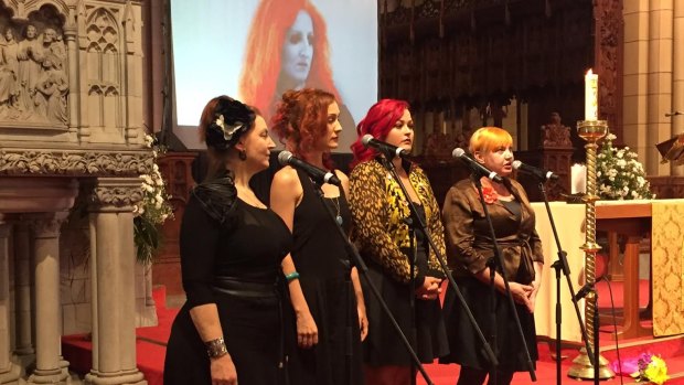 Women in Voice perform at Lloyd's funeral at St John's Cathedral.